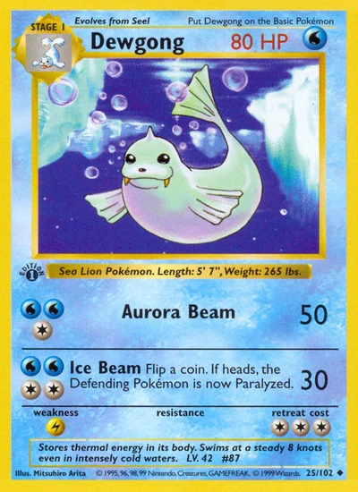 Dewgong – Base nr 025/102 (Standard)