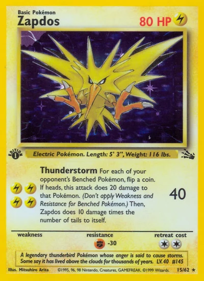 Zapdos – Fossil nr 015/062 (Standard)