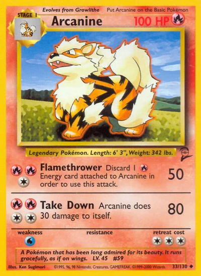 Arcanine – Base Set 2 nr 033/130 (Standard)