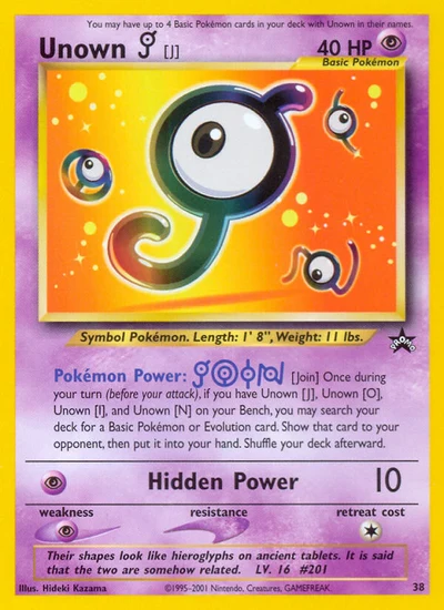 Unown [J] – Wizards Black Star Promos nr 038 (Standard)