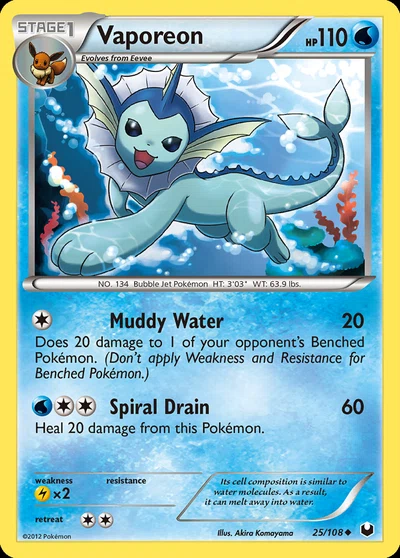 Vaporeon – Dark Explorers nr 025/108 (Standard)