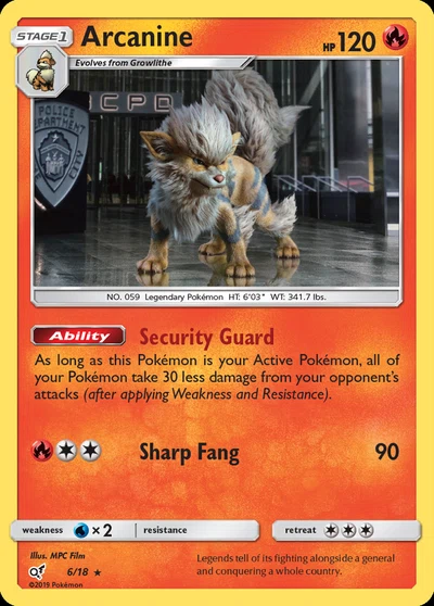 Arcanine – Detective Pikachu nr 006/018 (Standard)