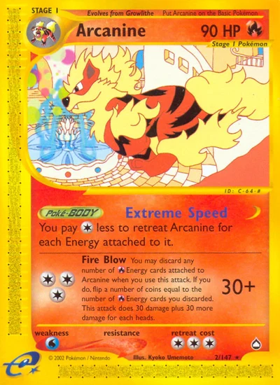 Arcanine – Aquapolis nr 002/147 (Standard)