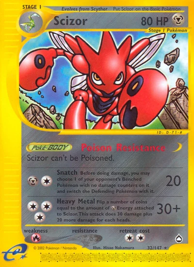 Scizor – Aquapolis nr 032/147 (Standard)