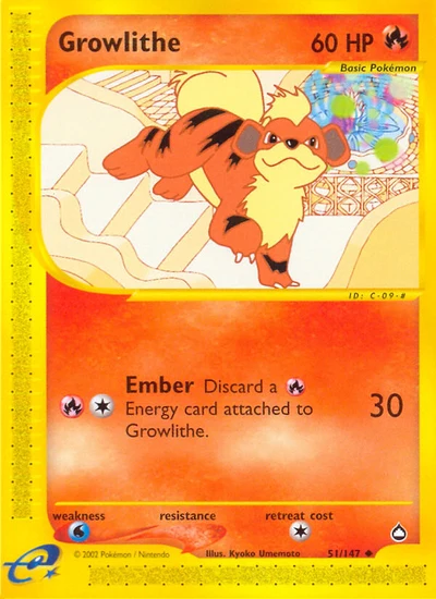 Growlithe – Aquapolis nr 051/147 (Standard)