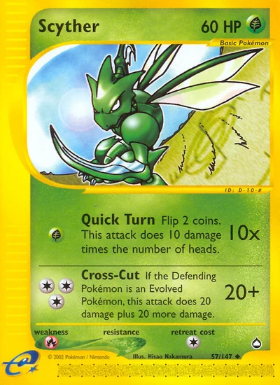 Scyther – Aquapolis nr 057/147 (Standard)