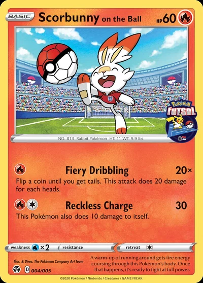 Scorbunny on the Ball – Pokémon Futsal Collection nr 004/005 (Standard)