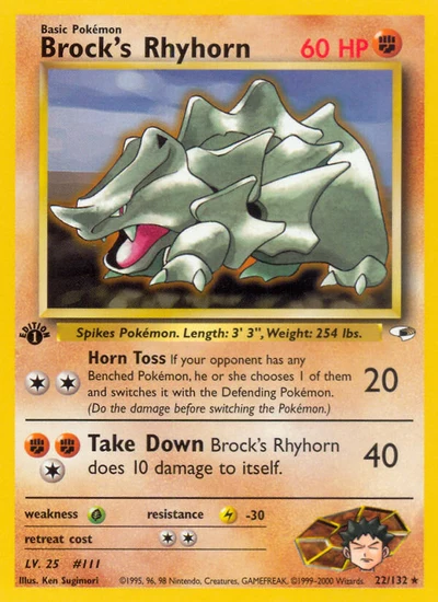 Brock's Rhyhorn – Gym Heroes nr 022/132 (Standard)
