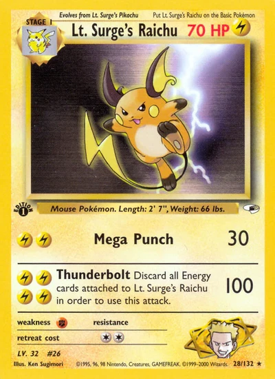 Lt. Surge's Raichu – Gym Heroes nr 028/132 (Standard)
