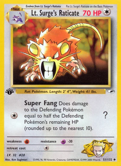 Lt. Surge's Raticate – Gym Heroes nr 051/132 (Standard)