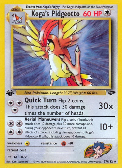 Koga's Pidgeotto – Gym Challenge nr 027/132 (Standard)