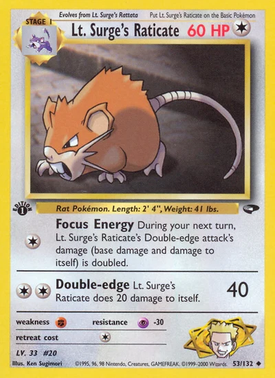 Lt. Surge's Raticate – Gym Challenge nr 053/132 (Standard)