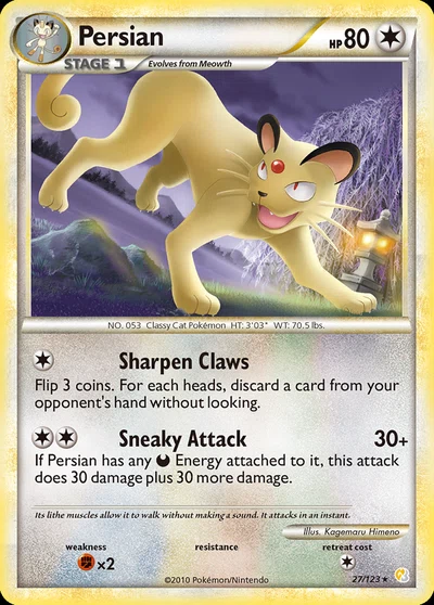 Persian – HeartGold & SoulSilver nr 027/123 (Standard)