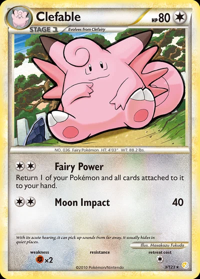 Clefable – HeartGold & SoulSilver nr 003/123 (Standard)