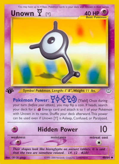 Unown [Y] – Neo Revelation nr 040/064 (Standard)