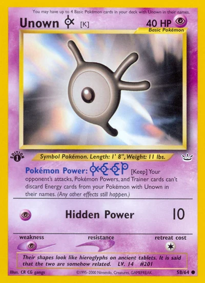 Unown [K] – Neo Revelation nr 058/064 (Standard)