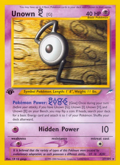 Unown [G] – Neo Destiny nr 027/105 (Standard)