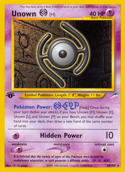 Unown [H] – Neo Destiny nr 028/105 (Standard)