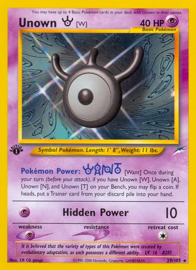 Unown [W] – Neo Destiny nr 029/105 (Standard)