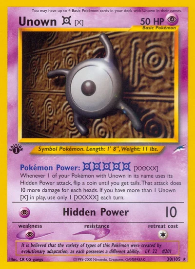 Unown [X] – Neo Destiny nr 030/105 (Standard)