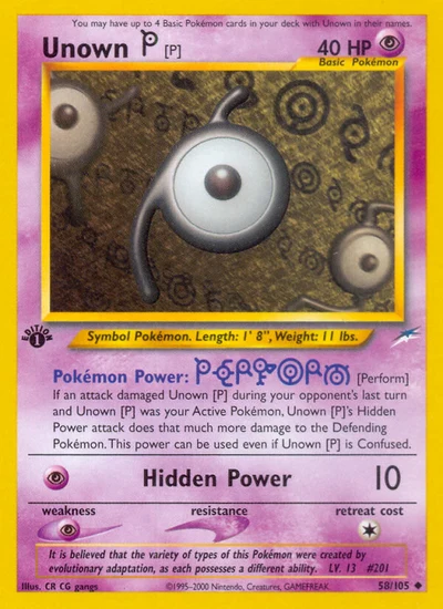 Unown [P] – Neo Destiny nr 058/105 (Standard)
