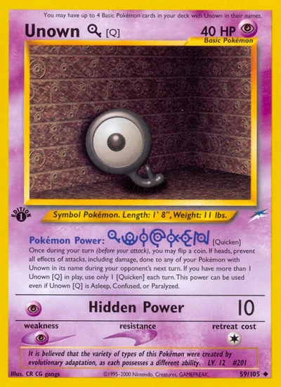 Unown [Q] – Neo Destiny nr 059/105 (Standard)