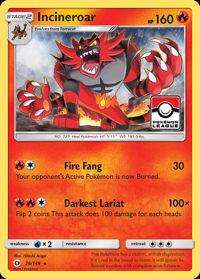 Incineroar – Sun & Moon nr 026/149 (Standard)