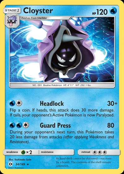 Cloyster – Sun & Moon nr 034/149 (Standard)