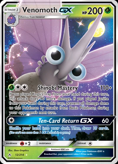 Venomoth-GX – Unbroken Bonds nr 012/214 (Standard)
