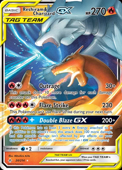 Reshiram & Charizard-GX – Unbroken Bonds nr 020/214 (Standard)