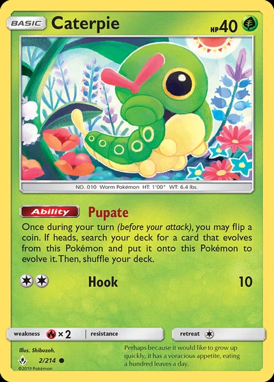 Caterpie – Unbroken Bonds nr 002/214 (Standard)