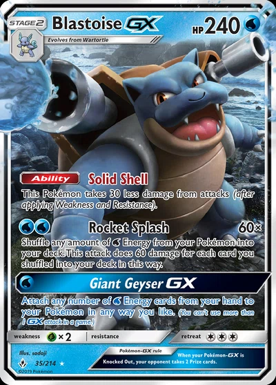 Blastoise-GX – Unbroken Bonds nr 035/214 (Standard)
