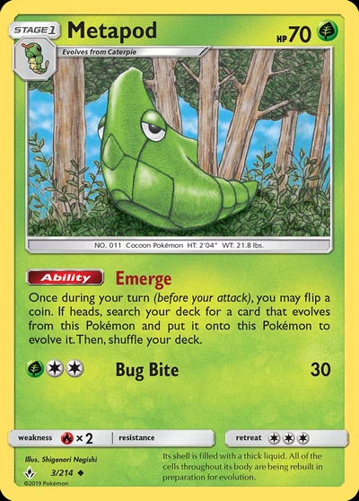 Metapod – Unbroken Bonds nr 003/214 (Standard)