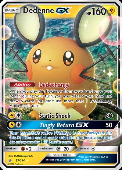 Dedenne-GX – Unbroken Bonds nr 057/214 (Standard)