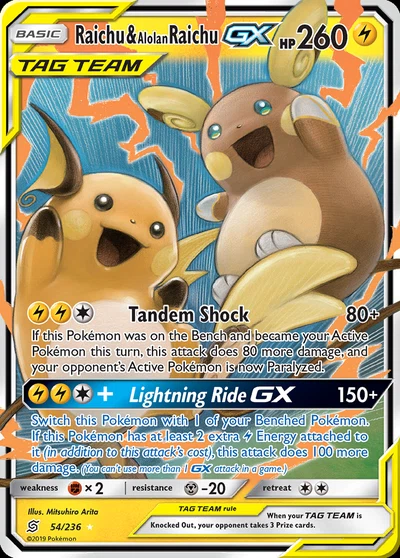 Raichu & Alolan Raichu-GX – Unified Minds nr 054/236 (Standard)