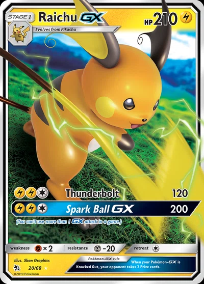 Raichu-GX – Hidden Fates nr 020/068 (Standard)