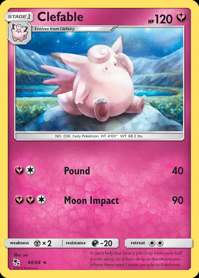 Clefable – Hidden Fates nr 040/068 (Standard)