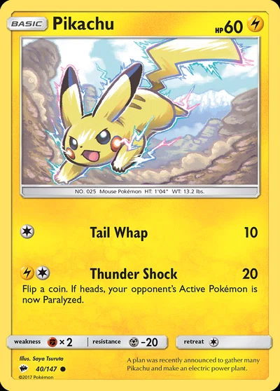 Pikachu – Burning Shadows nr 040/147 (Standard)