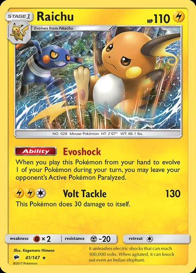 Raichu – Burning Shadows nr 041/147 (Standard)