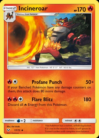 Incineroar – Shining Legends nr 017/073 (Standard)