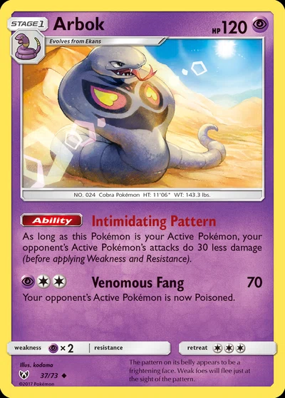 Arbok – Shining Legends nr 037/073 (Standard)