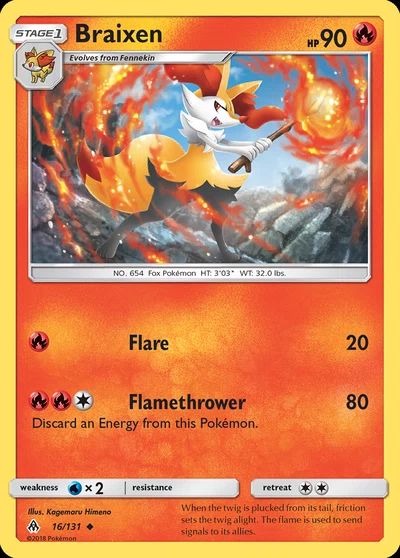 Braixen – Forbidden Light nr 016/131 (Standard)