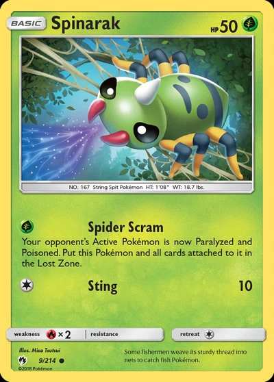 Spinarak – Lost Thunder nr 009/214 (Standard)