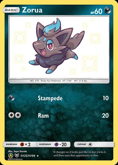 Zorua – Hidden Fates Shiny Vault nr SV25/SV94 (Standard)