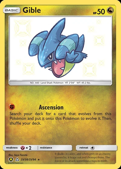 Gible – Hidden Fates Shiny Vault nr SV38/SV94 (Standard)