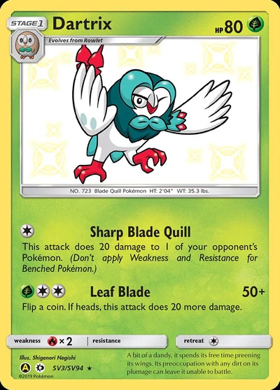 Dartrix – Hidden Fates Shiny Vault nr SV3/SV94 (Standard)