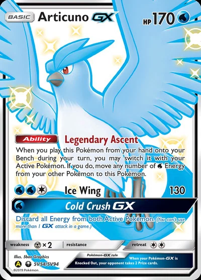 Articuno-GX – Hidden Fates Shiny Vault nr SV54/SV94 (Standard)