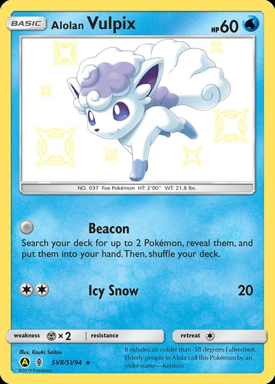 Alolan Vulpix – Hidden Fates Shiny Vault nr SV8/SV94 (Standard)