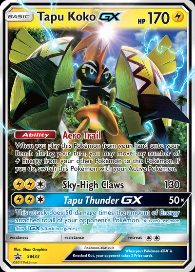 Tapu Koko-GX – SM Black Star Promos nr SM33 (Standard)