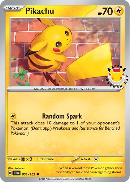 Pikachu 51/162 30th Celebration (Pokémon Day Stamp)